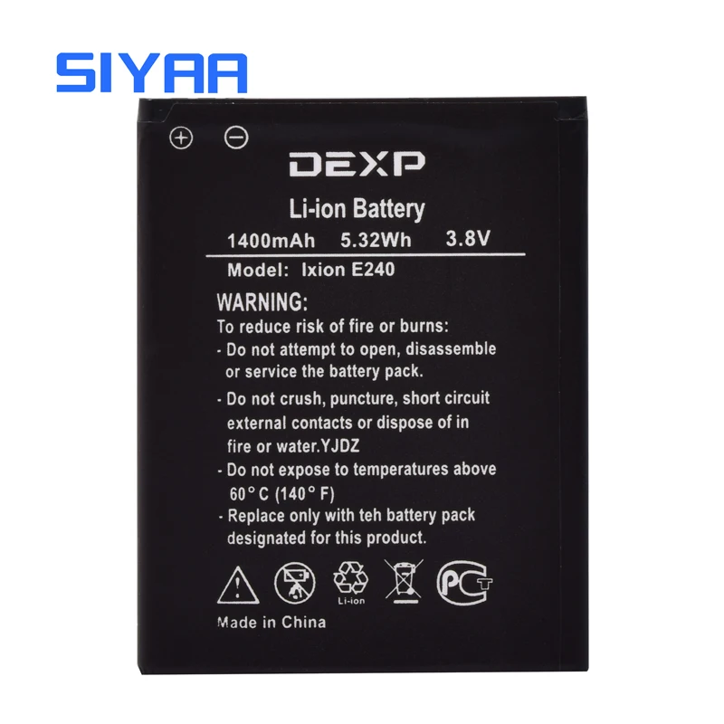 Аккумулятор SIYAA для Dexp E240 Ixion E 240 1400 мАч литий ионный аккумулятор высокой