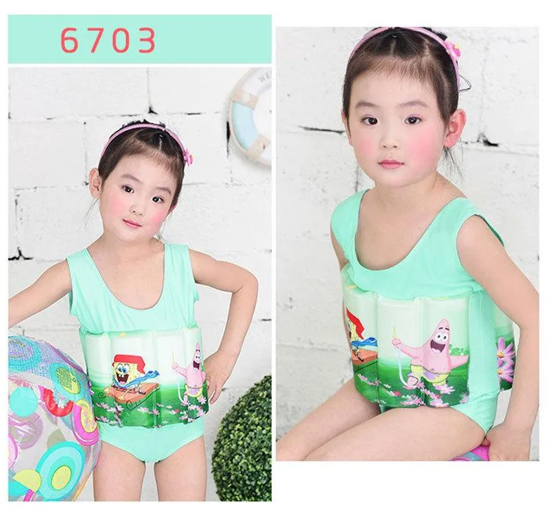 2017 Brand New Quick-drying Kids Buoyant Swimsuit Baby Boy& Baby Girls Siamese Floating Body Swimsuit Removable Float Swimwear06