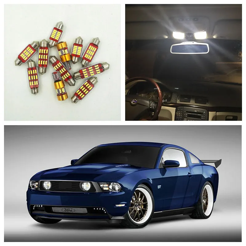 9 шт. Ксеноновые белые светодиодные лампы Canbus для автомобилей Ford Mustang 2010-2014 |