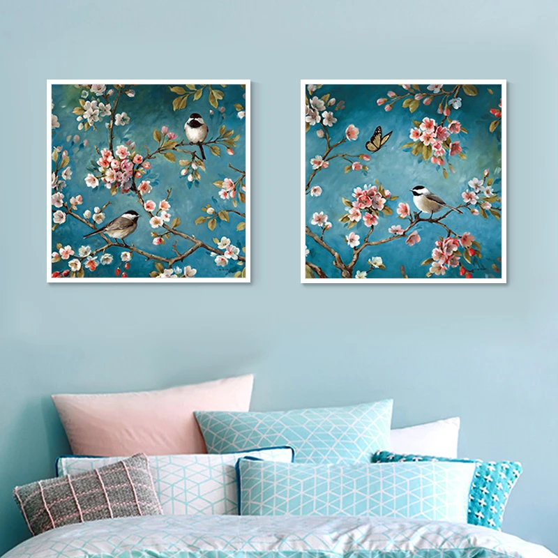 Zozack Needlework DMC DIY cross-stitch Full embroidery kits Plum blossom Birdie patterns chinese cross stitch printed on canva cross stitch kit