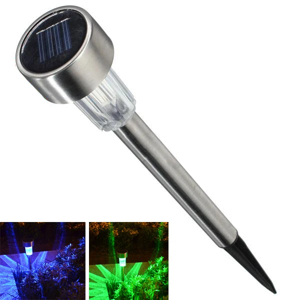 

KSOL New Solar LED Path Light Outdoor Garden Lawn Landscape Stainless Steel Spot Lamp Blue/Red/Green/White/Warm White/Colorful