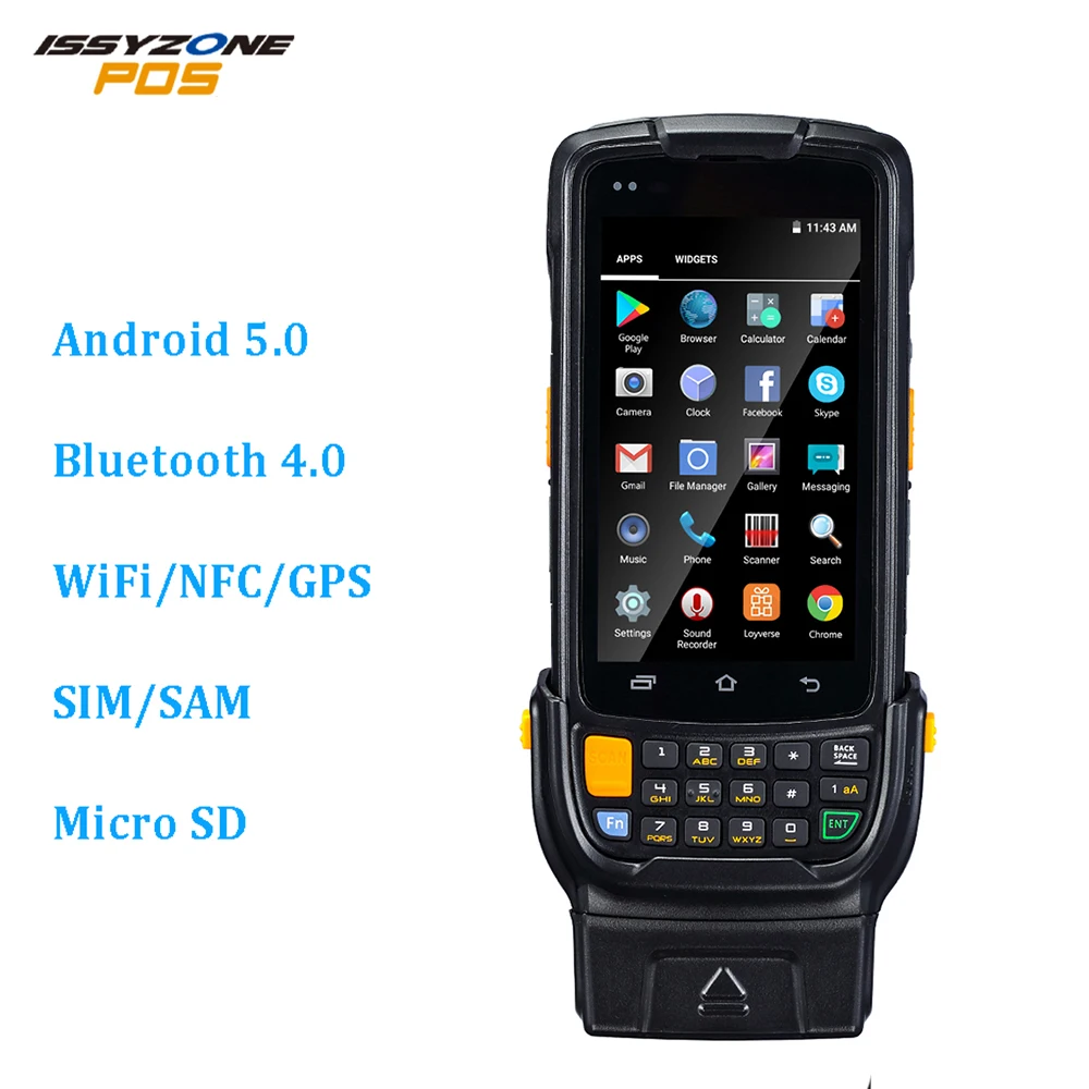 

IssyzonePOS PDA POS Android Barcode Scanner 2D Rugged PDA Terminal Bluetooth NFC Camera Wi-Fi GPS Industry Warehouse Management