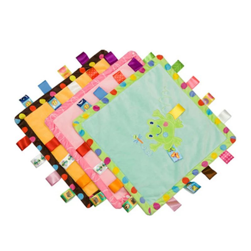 Multifunctional Super Soft Label Appease Towel Comfort Blanket Square Animal Toy 