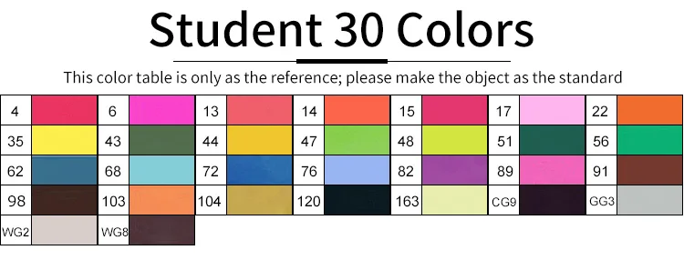 TOUCHNEW T7 Двойные наконечники набор маркеров для живописи 30/40/60/80 на спиртовой основе эскиз Маркеры Ручка для анимационный комикс дизайн офисный товары для рукоделия - Цвет: Student 30Color