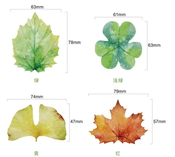 

New cute colors leaves style notepad paper sticky message note Memo pad Wholesale
