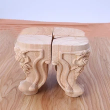 Деревянные ножки для мебели из массива дерева с цветком резные ножки для тумбы под ТВ без покраски j6pdоптовая и Прямая поставка