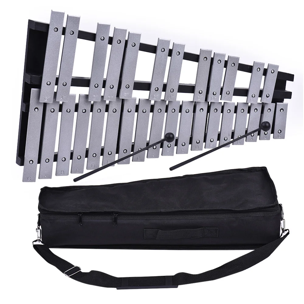 32-Note Xylophone Educational Glockenspiel Wooden Base Solid