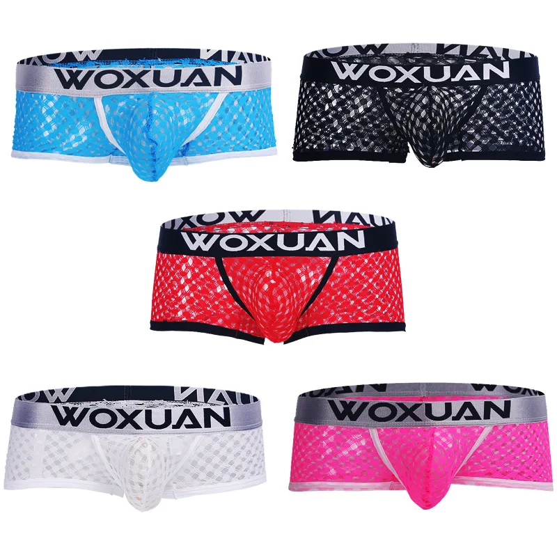 

Sexy Gay Underwear Men Transparent Mesh Boxers Shorts Man Breathable U Convex Pouch Underpants Cueca ropa interior hombre S-XL