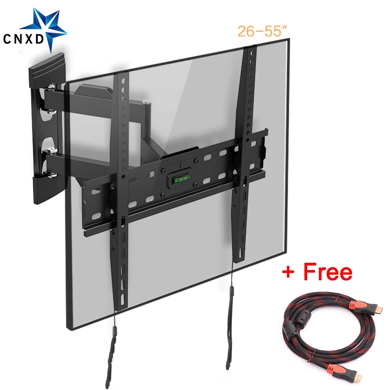Full Motion Articulating Tilt Swivel TV Wall Mount Bracket for 26-55