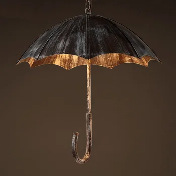 

Retro creative umbrella wind industrial loft wrought iron cafe bar restaurant pendant lights personality Art pendant lamp