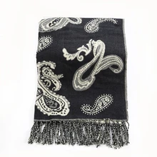 Winter Scarf Women Knit Oversize Tartan Floral Stoles Tassel Bandana Acrylic Blanket Scarf Ladies Shawls and