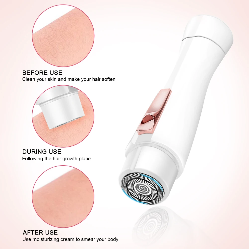

YBLNTEK Mini Lady Personal Shaver Razor Epilator Painless Electric Facial Body Underarm Hair Removal Women Beauty Shaver