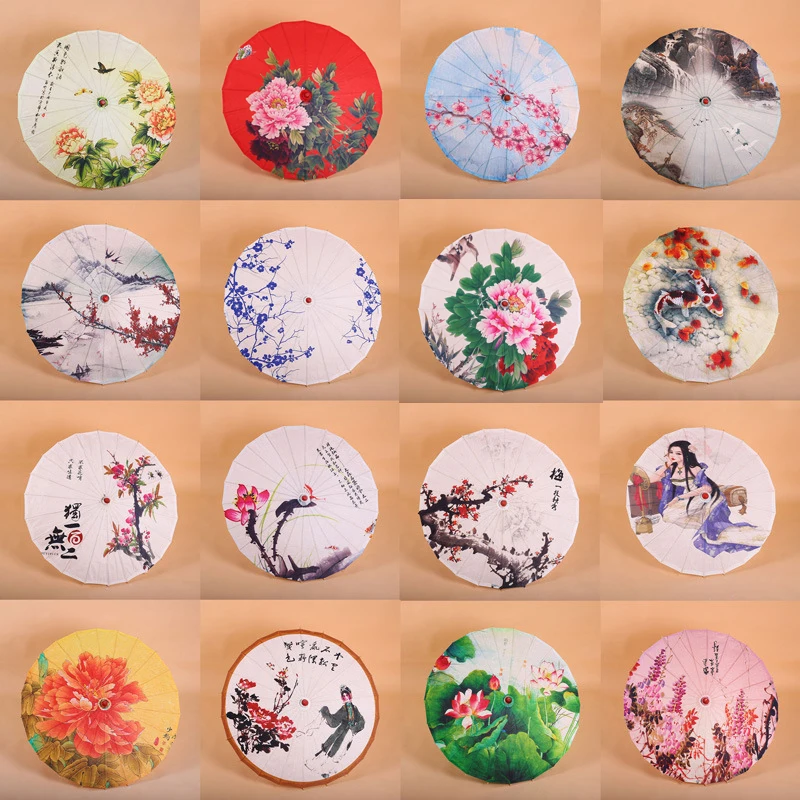 

Pretty 82cm Traditional Chinese Classical Oil Paper Umbrella Bamboo Parasol Stage Performance Prop Dance Parasol Craft Umbrella