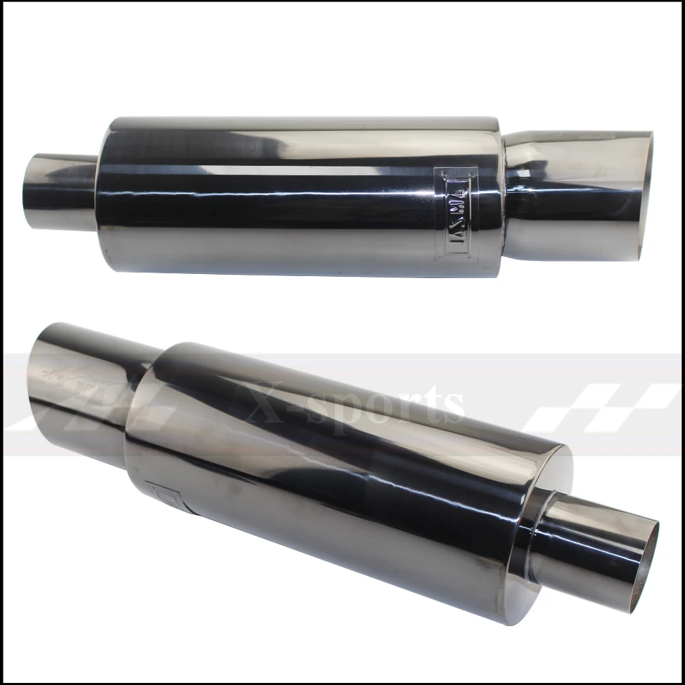 Car Styling Exhaust System Pipe Tail Universal Racing Muffler High Quality Stainless Steel 2.5"3"To 4" Mufflers oblique