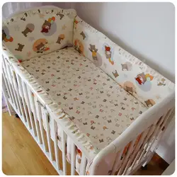 Акция! 6 шт. Детские кроватки бампер кроватка постельного белья из флиса для (бампер + лист + наволочка)
