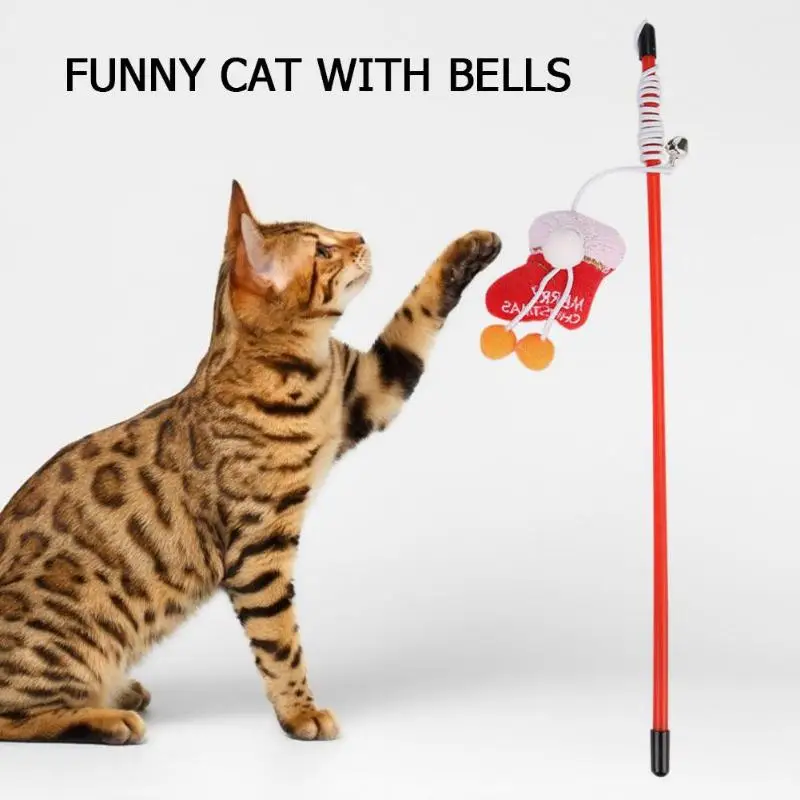

1Pcs Cat Toys Cat Sticks Funny Sisal Cylinder Feather Stick Teaser Wand Playing Rod Interactive Toys Pet Supplies Christmas