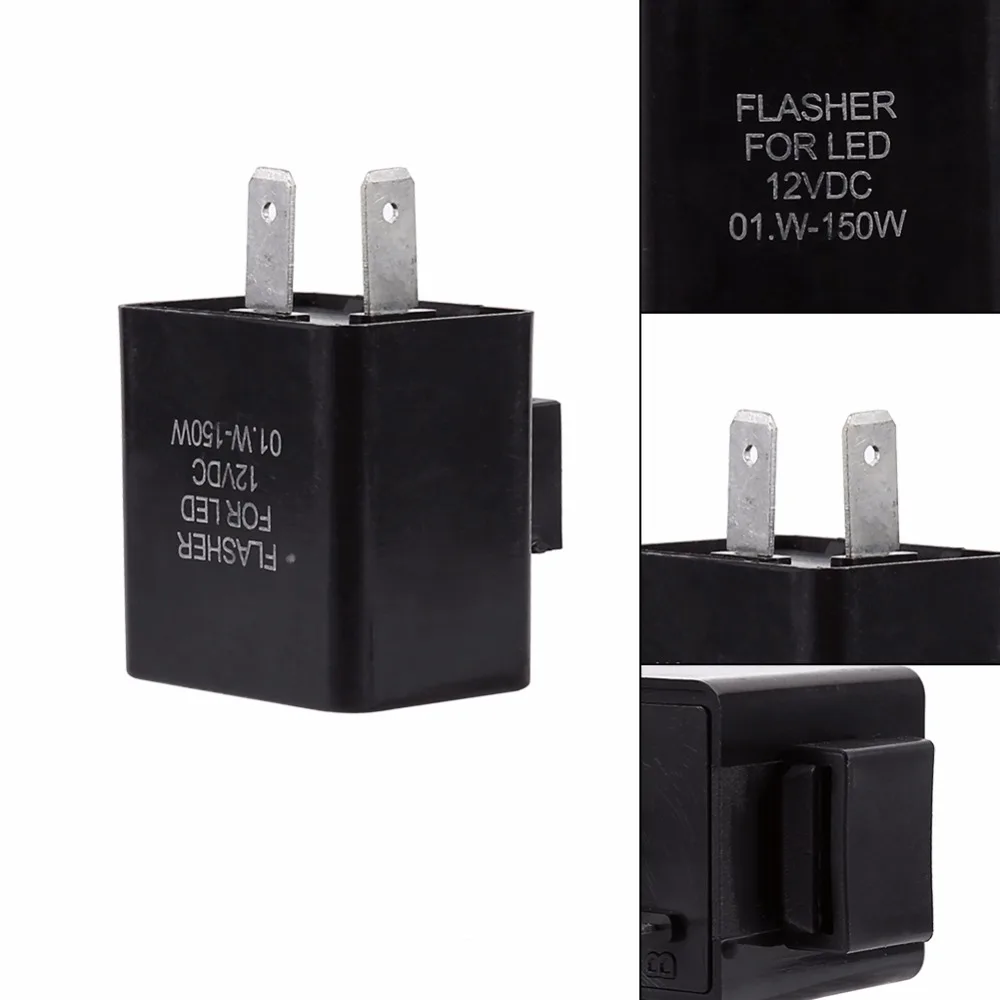 Automotive 12V 2 Terminal LED Signal Flasher Switch With Polarity