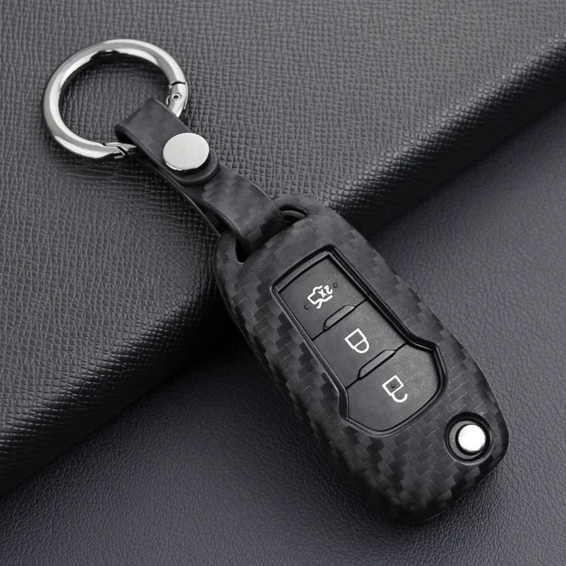 1 шт. карбоновый чехол для ключей автомобиля Fob крышка аксессуары для Ford Mondeo Ranger explorer