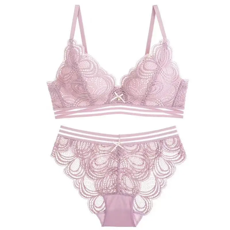 

New fashion wireless bra set push up bra lingerie sets lace soft underwear women brand sexy bra and panty sets