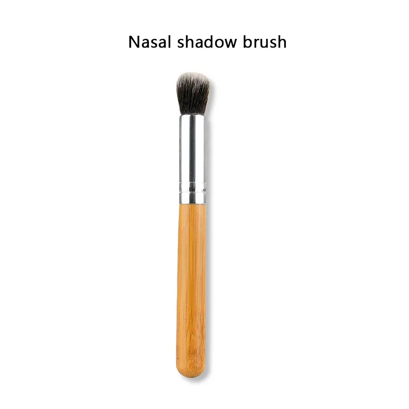 MicroJoy, Профессиональные кисти для макияжа, с бамбуковой ручкой, пудра, консилер, Жидкая основа для макияжа, инструменты, косметика для красоты - Handle Color: Nasal shadow brush
