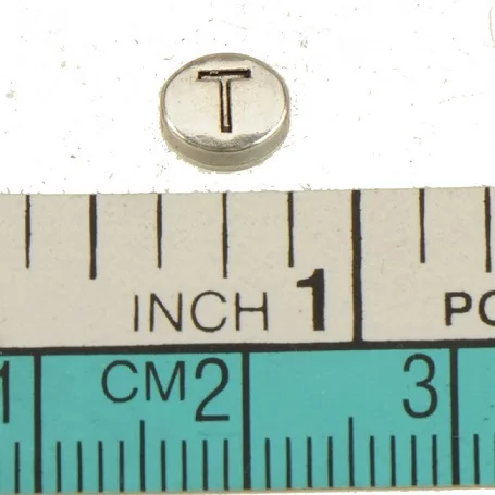 Бусины с алфавитом, подвески, браслет, ожерелье, ручная работа, овальная буква, 26, полная, а Б, плоская, серебряная, металлическая, Ювелирная фурнитура, 6*5*3 мм, 100 шт - Цвет: T