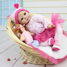 55 см силиконовая кукла настоящие куклы Reborn Младенцы lovely girl розовое платье soft touch bonecas brinquedos подарок на год для детей, игрушки