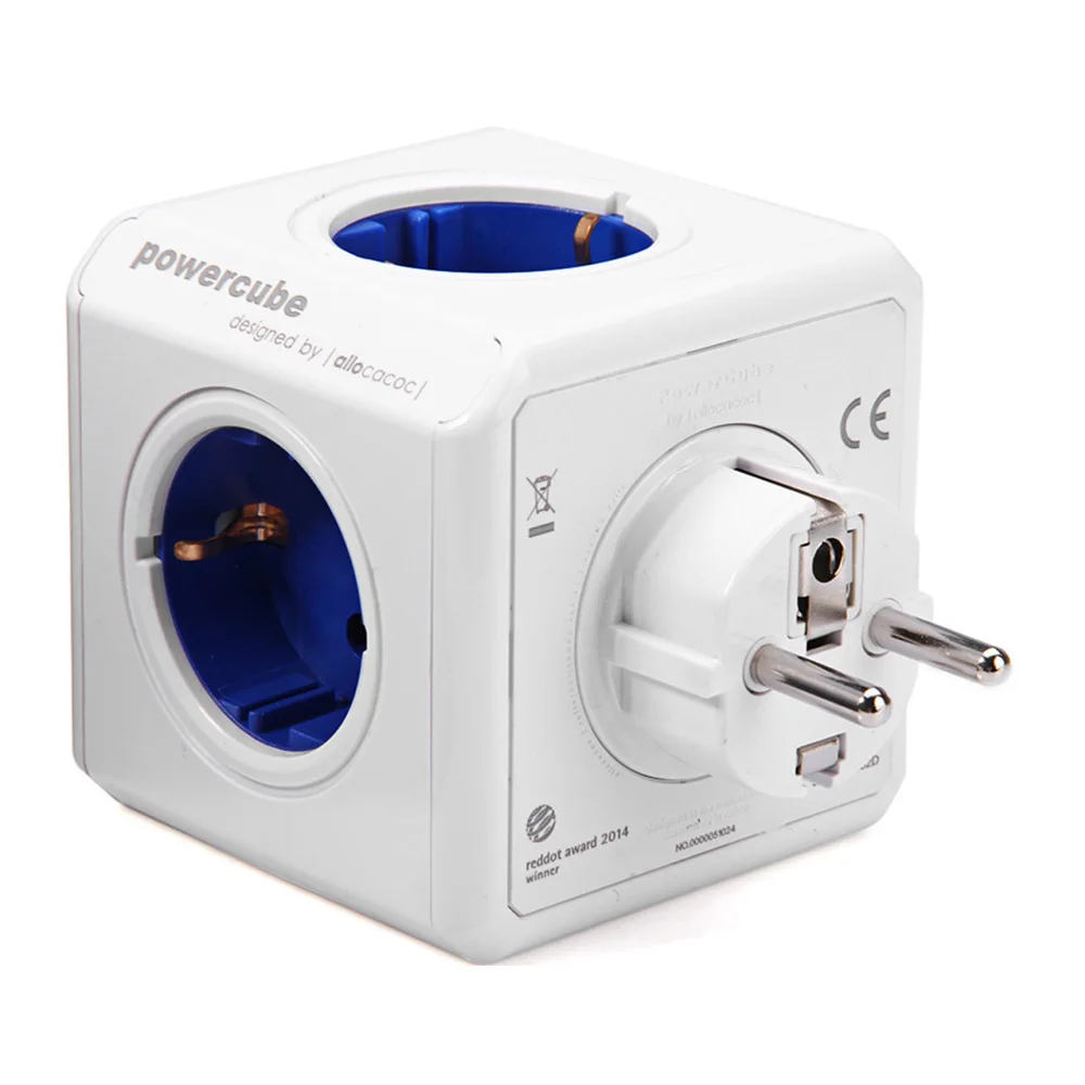 Allocacoc-Power-Strip-Extension-Design-PowerCube-Socket-EU-Plug-4-Outlets-Dual-USB-Ports-Adapter-6A