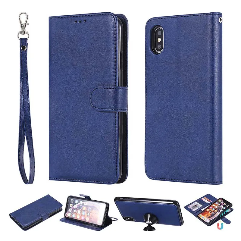 KEFO For Iphone XS Max Case Leather 2 in 1 Magnetic Detachable Flip Cover For Iphone 5S SE 6S 7 8 Plus X 10 XR Card Slots Coque  (9)