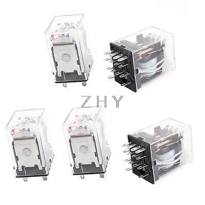 5 шт. HH54PL AC 380V Катушка 4PDT зеленая LED лампа свет общего назначения Мощность