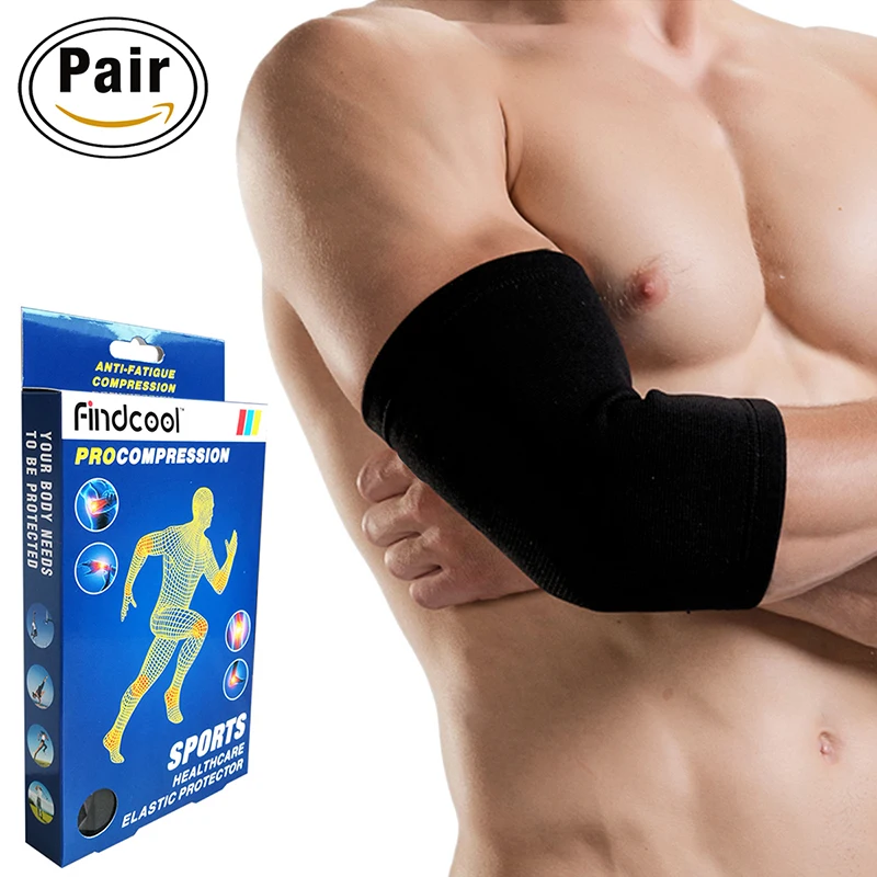 

Elbow Brace Compression Sleeve (1 pair) Middle Arm Support Elbow Sleeve for Reduce Pain and Promotes Recovery