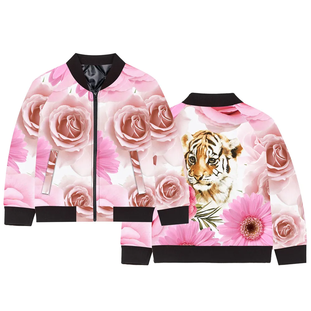 

Girls coat New Children Jacket Little tiger Print Kids warm Jackets Autumn Winter style Baby coat Clothing Outerwear