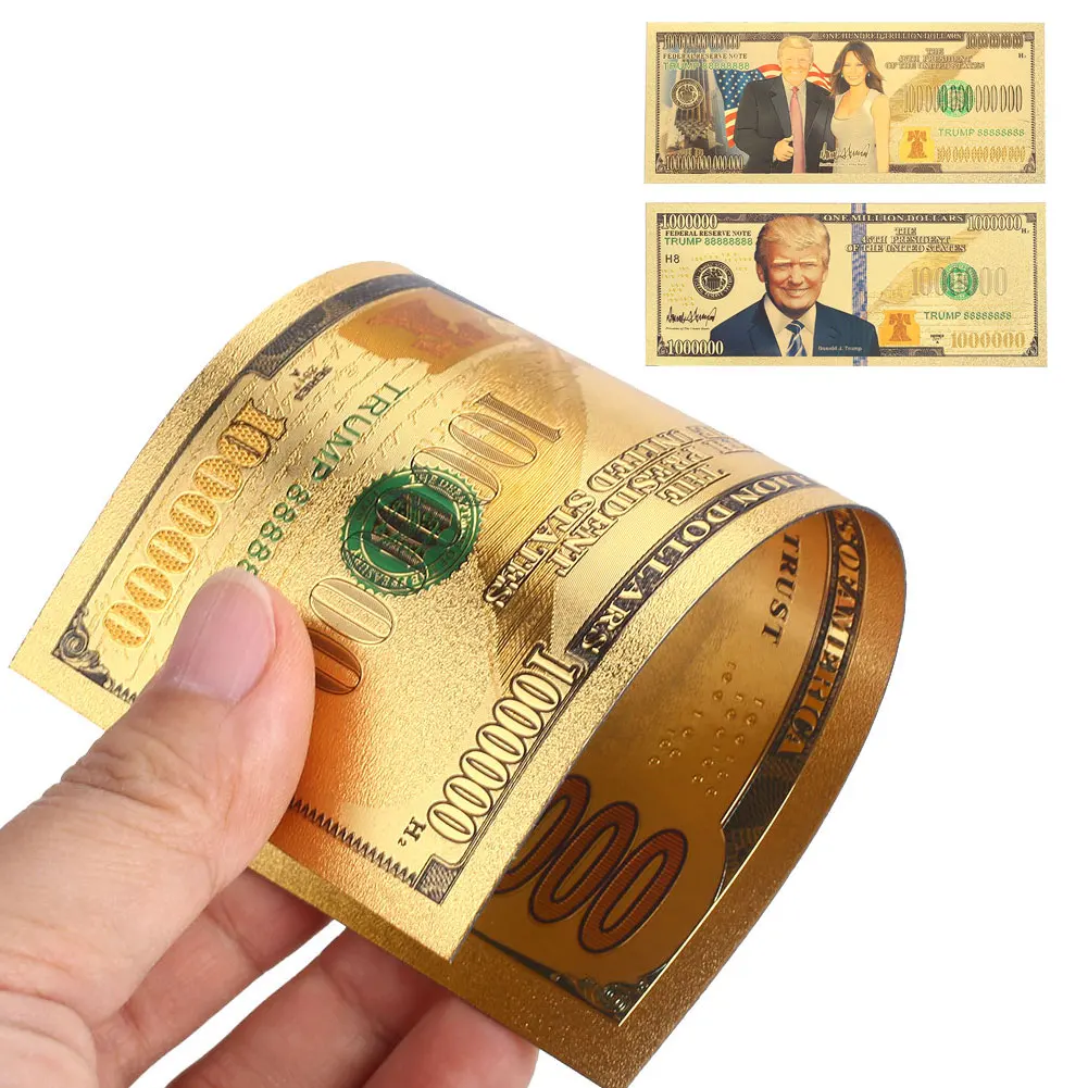 24-каратное Золотое напыление долларов памятные заметки сувенир Фольга долларовая банкнота Американский поддельные деньги художественные промыслы, высокое качество