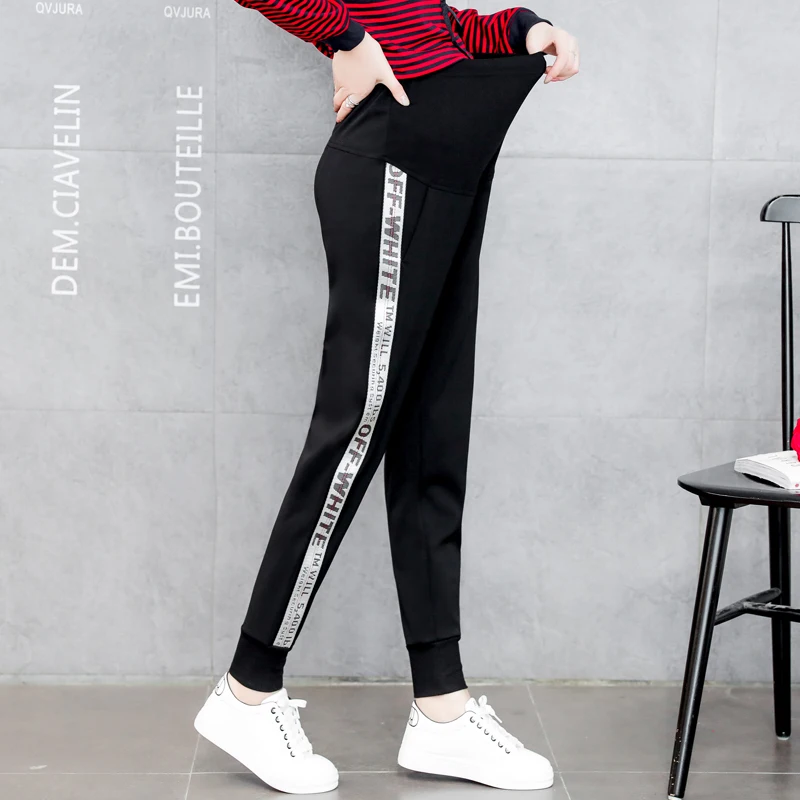 

Summer Pregnancy Clothing Cotton Maternity Clothes High Waist Sweatpants For Pregnant Women Casual Pregnancy Capris
