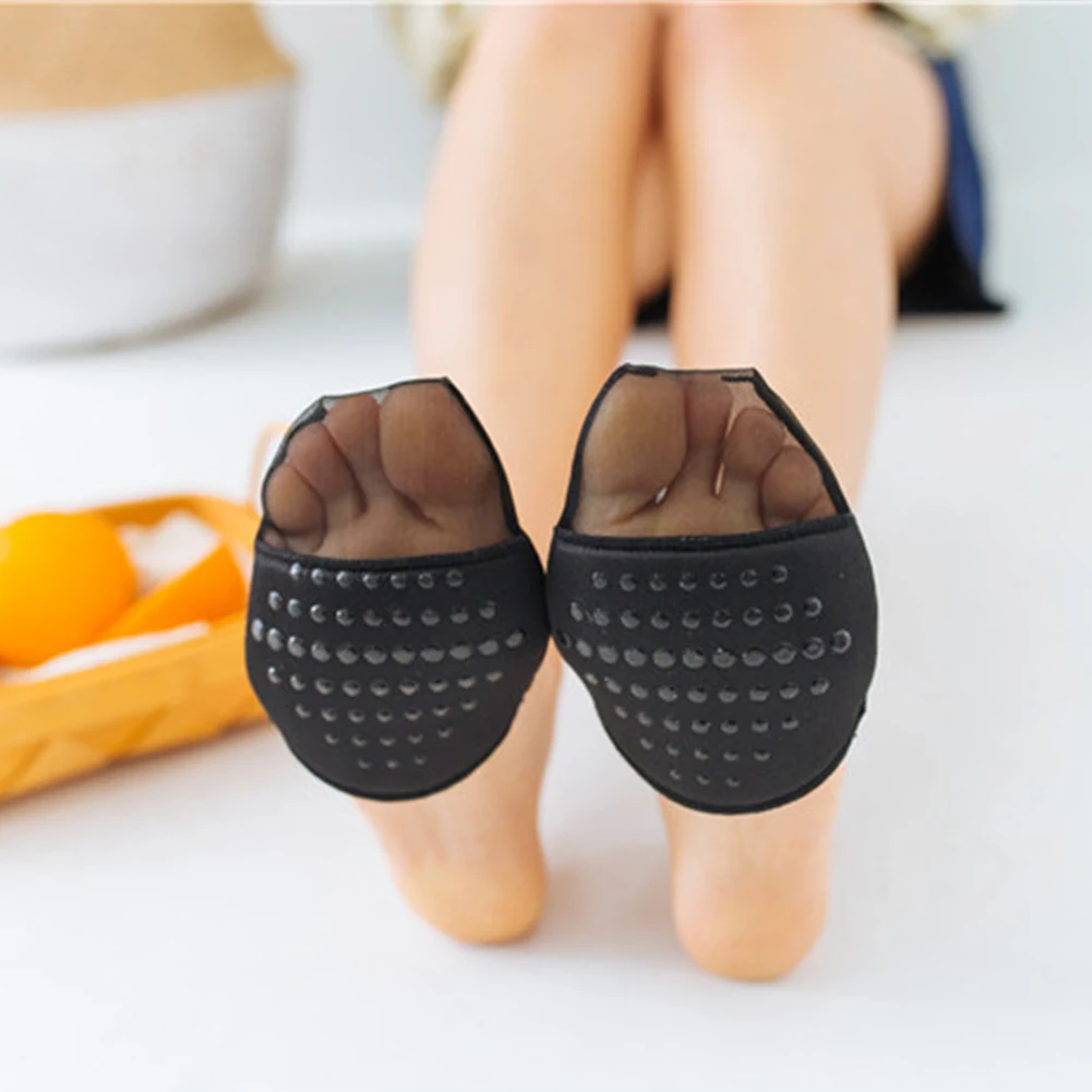 

Women Slip Resistant Toe Pads Forefoot Half Yard Pain Relief Heelless Socks Summer Invisible Liner Forefoot Slip Socks Pads