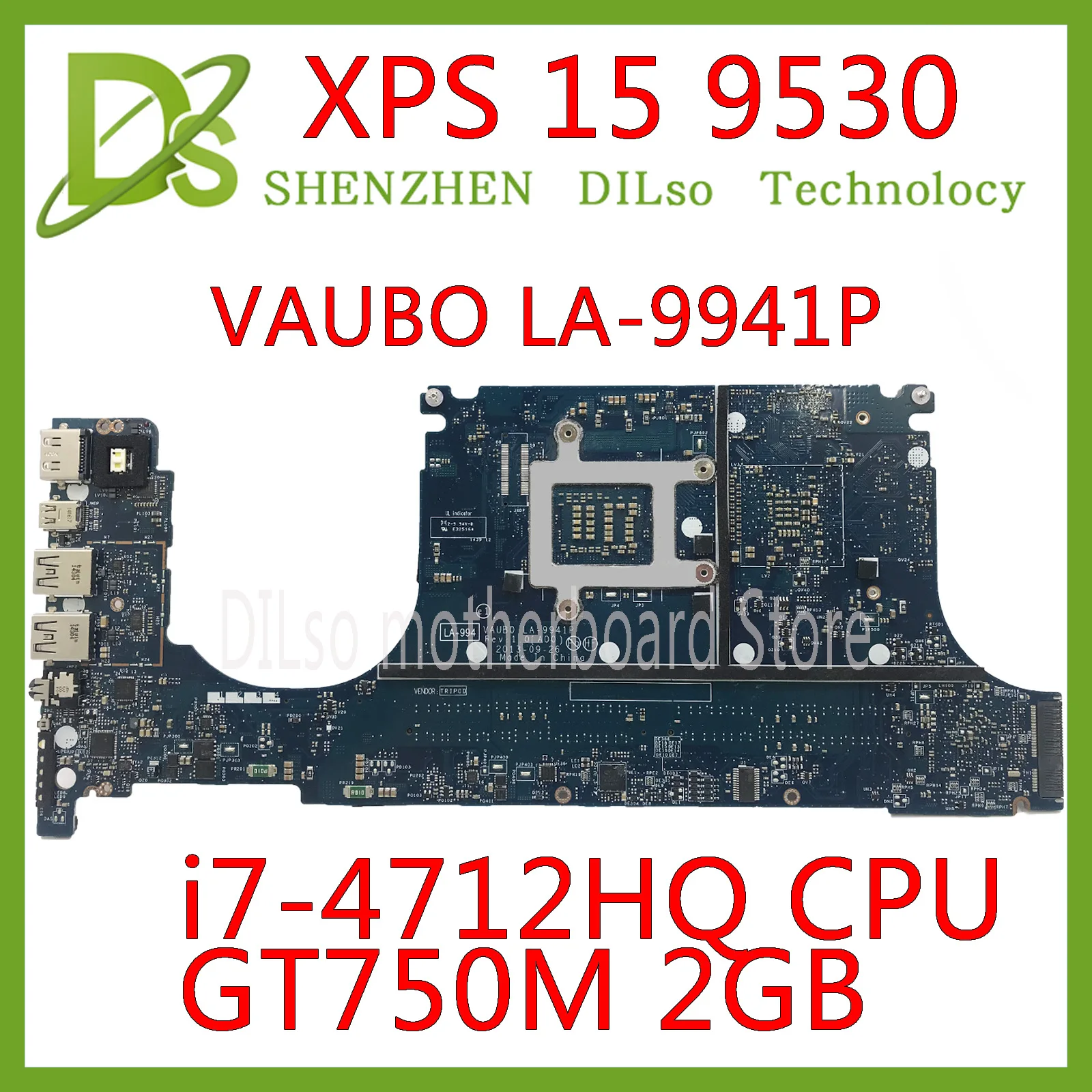 discounted KEFU CN-0R99XN 0R99XN motherboard FOR Dell XPS 15 9530 Laptop Motherboard LA-9941P i7-4712HQ CPU GT