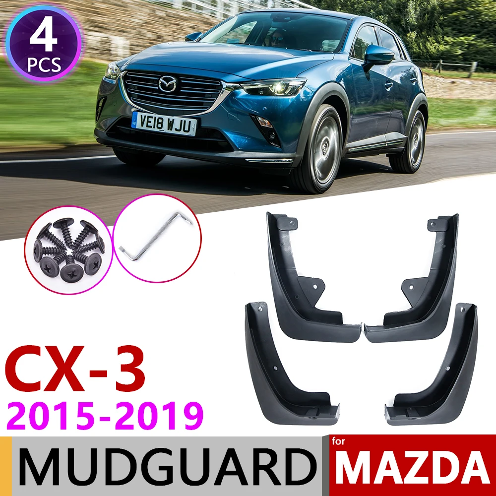 4PCS ABS Car Black Splash Guards Mud Flaps Fenders For Mazda CX-3 CX3 2017 2018