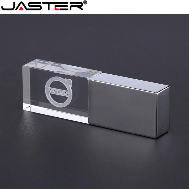 

JASTER volvo crystal + metal USB flash drive pendrive 4GB 8GB 16GB 32GB 64GB 128GB pendriver memory stick u disk