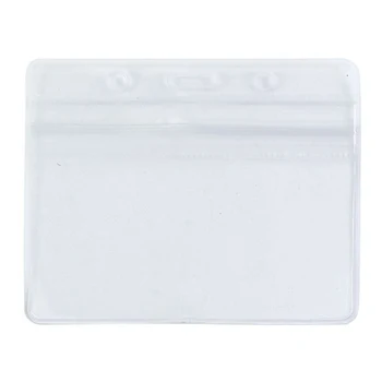 

Hot 2 x Clear PVC Waterproof Horizontal Exhibition ID Name Card Badge Holders