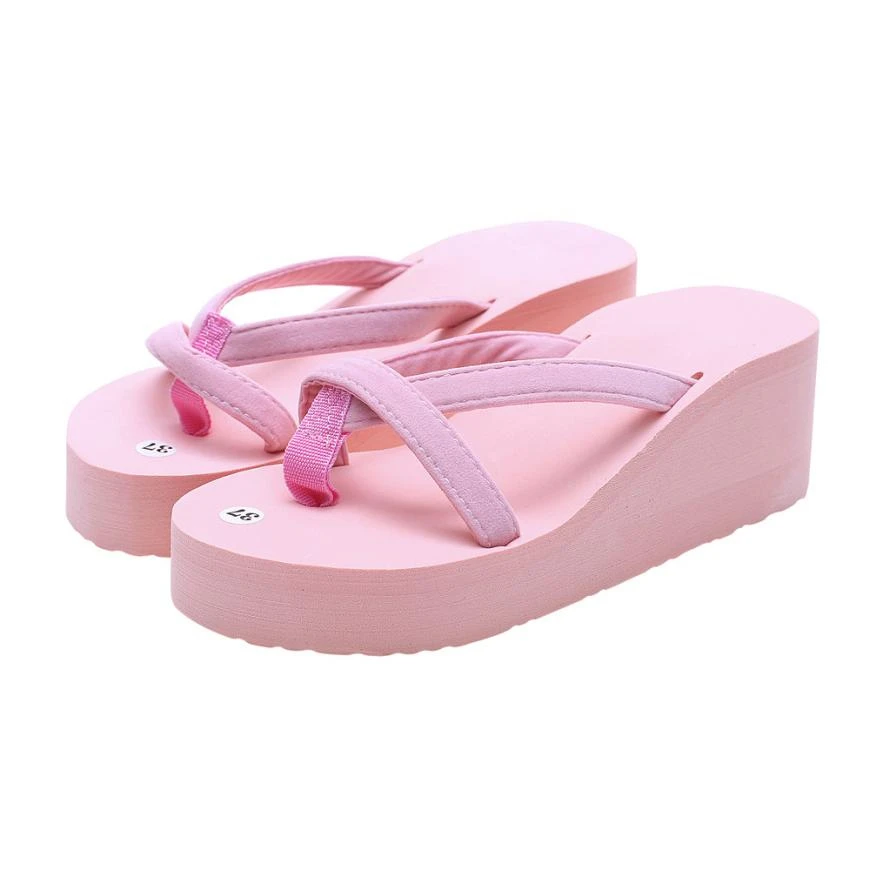 

WD13 shoes woman f lip flops Women's Summer Fashion Slipper Flip Flops Beach Wedge