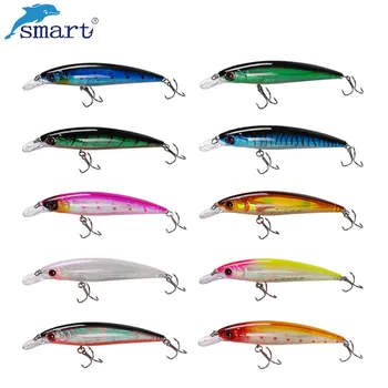 

Smart 10Pcs Minnow Fishing Lure 110mm/15g Wobbler Carp Fly Fishing Lures Treble Hook De Pesca Isca Leurre Peche Mer Hard Bait