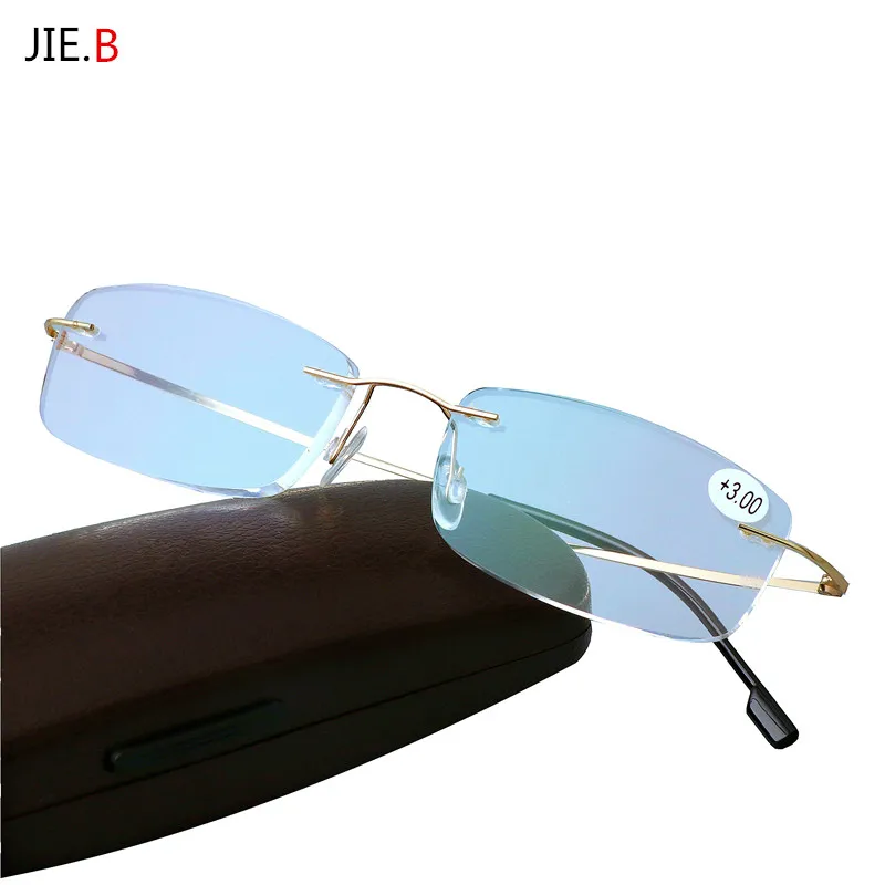 

Presbyopia eyeglasses Folding Light Flexible Memory Titanium Rimless Reading Glasses oculos de grau 1.0 1.5 2.0 2.5 3.0 3.5