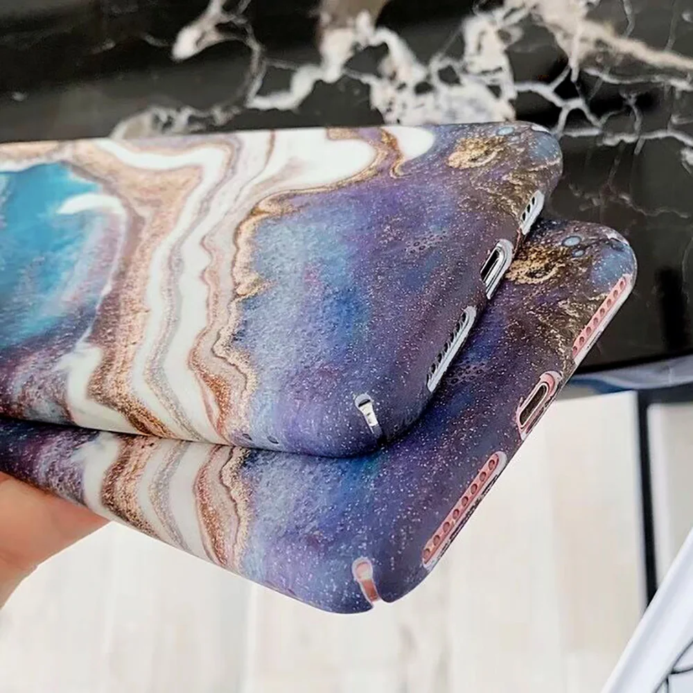 KIPX1093_7_JONSNOW Marble Pattern Phone Case for iPhone XS XR XS Max 7 8 Plus 6S 6 Plus Case Fashion All-inclusive PC Hard Back Cover Capa Fundas