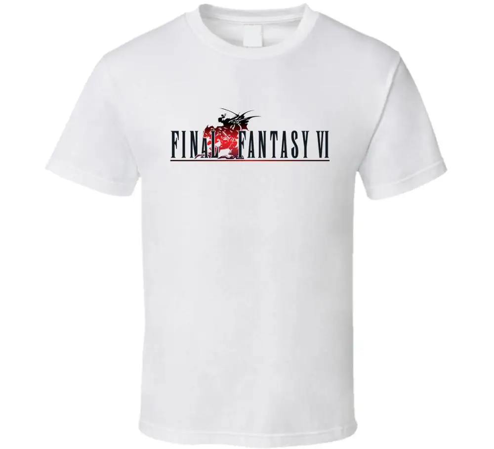 Мода 2017 г. Final Fantasy VI S-2XL хлопок Рубашка с короткими рукавами белая футболка