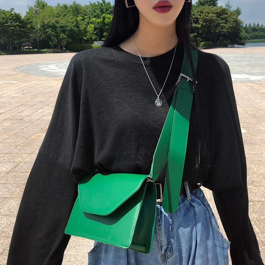

High Quality Pu Leather Small Square Bags For Ladies Simple Solid Color Crossbody Bag For Female Minimalist Wind Shoulder Bag