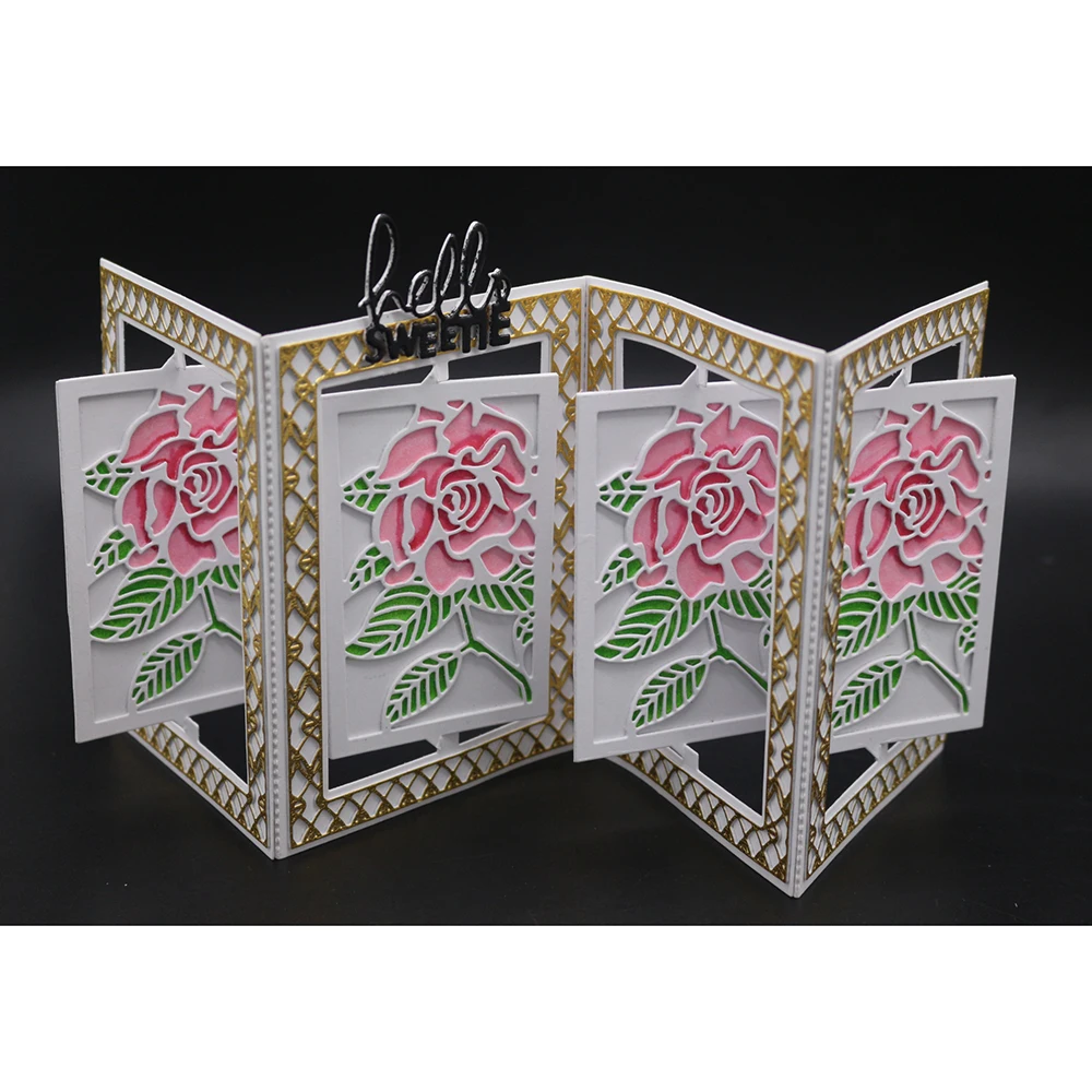 Rose Flower Frame Metal Cutting Dies For DIY Scrapbooking Photo Album