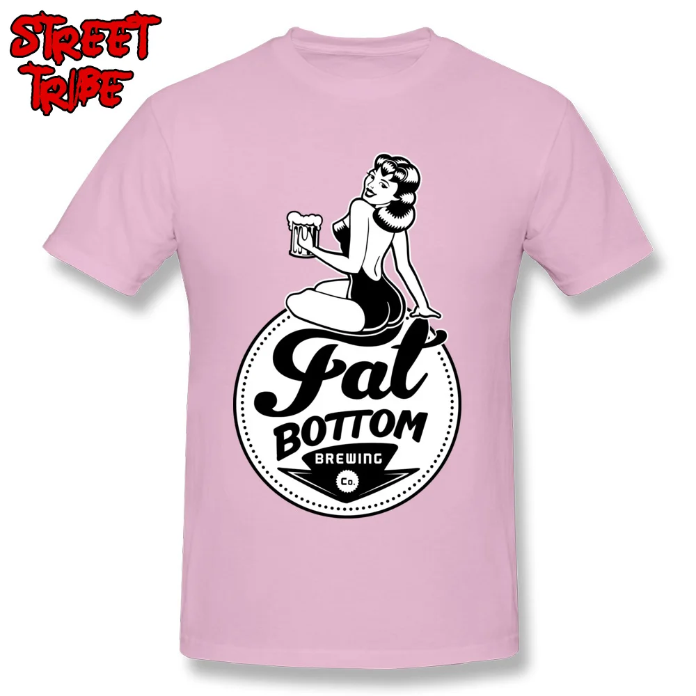 Casual Tshirts Plain Short Sleeve Family 100% Cotton Fabric O Neck Men's Tops & Tees Personalized Tops T Shirt Summer beer brewing grains malts brewery fat bottom pink