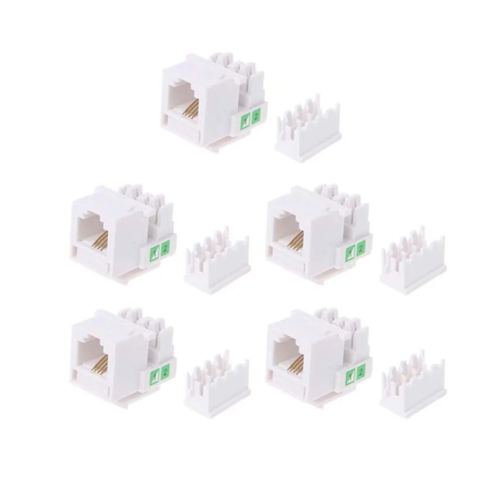 

50Pcs Tool-free Telephone Module RJ11 Network CAT3 Voice Module Gold-plated Adapter Telephone Extender Keystone