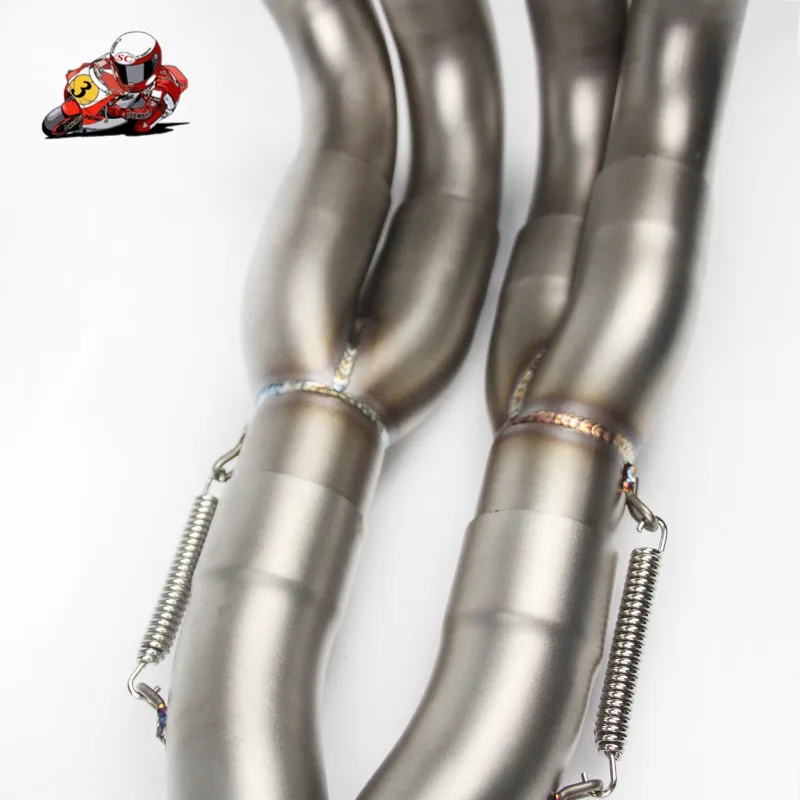 Выхлопная средняя труба мотоцикла для Yamaha YZF R6 2006 2014 Нержавеющая титановая без