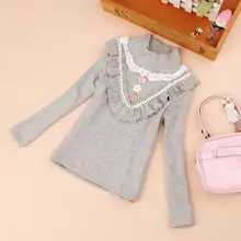 Г. Осенне-зимняя школьная блуза для маленьких девочек-подростков хлопковые кружевные Детские рубашки с длинными рукавами и цветочным рисунком для девочек топы JW2532