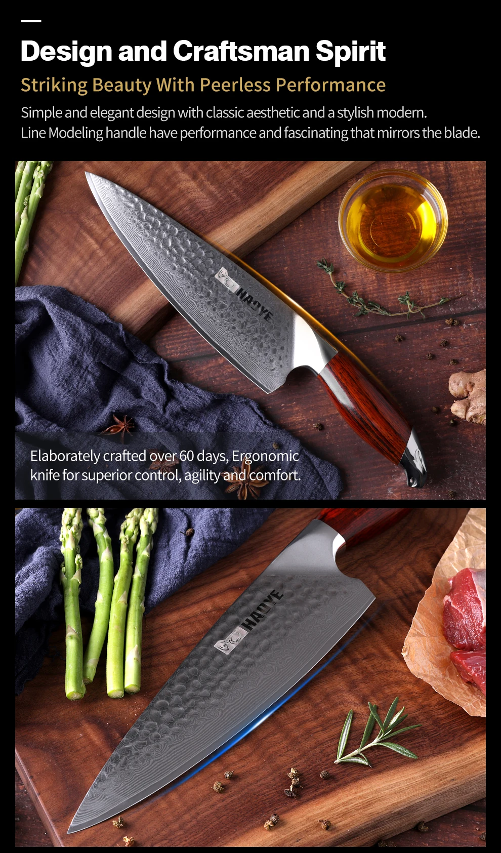 Японские кухонные ножи vg10 Дамасская сталь 8 дюймов нож шеф-повара ручной работы молоток с ручкой из палисандра индивидуальность мастер по приготовлению пищи